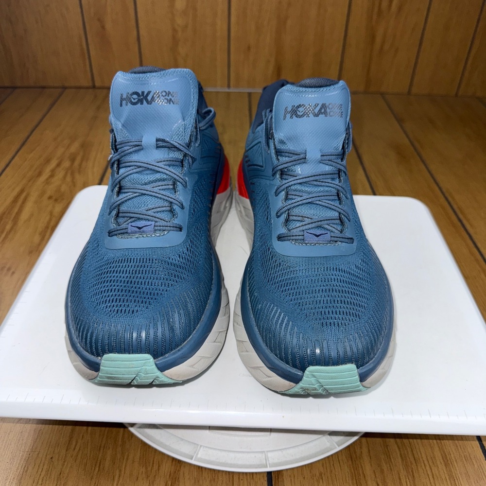 Hoka One One Bondi 7 Mens Running Shoes Blue Fog Ombre Red 1110518 RTOS Size 13 - Picture 3 of 16